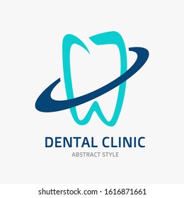 Dental Clinic Logo Template. Tooth abstract design vector. Dentist  medical doctor Logotype concept icon