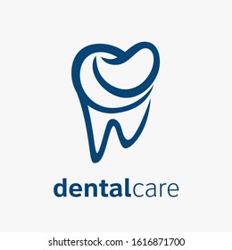 Dental Clinic Logo Template. Tooth abstract design vector. Dentist  medical doctor Logotype concept icon