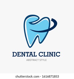 Dental Clinic Logo Template. Tooth abstract design vector. Dentist  medical doctor Logotype concept icon
