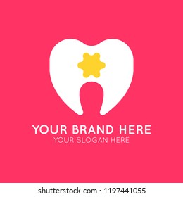 Dental Clinic Logo Tooth abstract design vector template. Dentist stomatology medical doctor Logotype concept icon