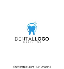 Dental Clinic Logo Tooth abstract design vector template Linear style. Dentist stomatology medical doctor Logotype concept icon