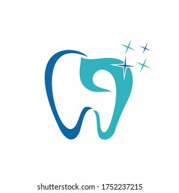 Dental Clinic Logo Tooth abstract design vector template Linear style. Dentist stomatology medical doctor Logotype concept icon.