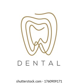 Dental Clinic Logo Tooth abstract design vector template Linear style, Design element for logo, poster, card, banner, emblem, t shirt. Vector illustration