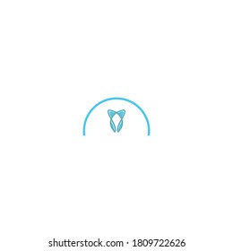 Dental Clinic Logo Tooth abstract design vector template Linear style. Logotype concept icon.