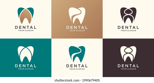 Dental Clinic Logo Tooth abstract design vector template. Dentist medical doctor Logotype concept icon.