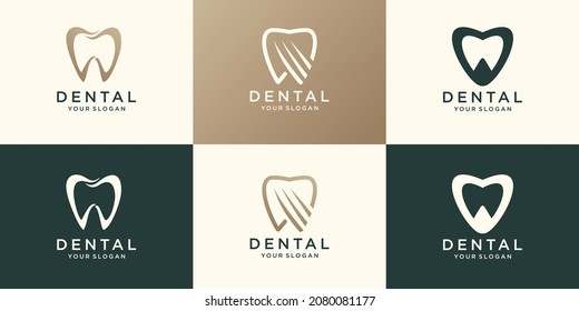 Dental Clinic Logo Tooth abstract design vector template. Dentist medical doctor Logotype concept icon.