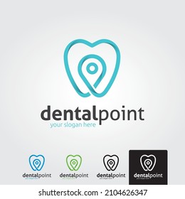 Dental Clinic Logo Tooth abstract design vector template Linear style.