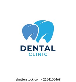 Dental Clinic Logo Tooth abstract design vector template Linear style. Dentist stomatology medical doctor Logotype concept icon.