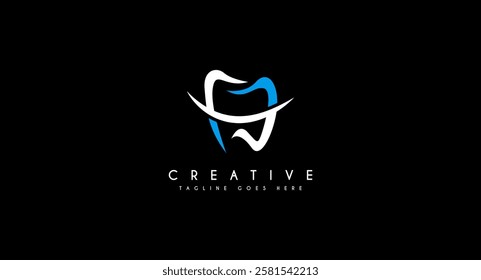 Dental Clinic Logo Tooth abstract Linear Dentist stomatology