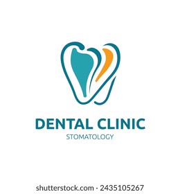 Dental Clinic Logo, or Tooth Care Creative Concept Logo Design Template, Stomatology, orthodontia, medical center logotype. Vector 
