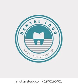 Dental Clinic Logo Tooth design vector template Linear style. Dentist stomatology medical doctor Logotype concept icon