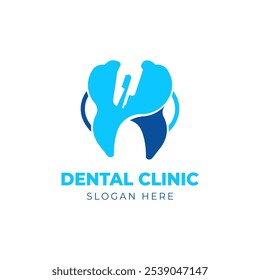 Dental clinic logo with tooth extraction tool sign creative design