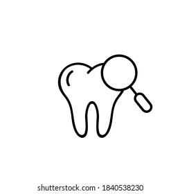 Dental clinic logo. Tooth icon in black. Vector on isolated white background. EPS 10
