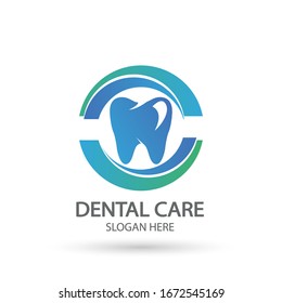 Dental clinic logo. Tooth vector template, Oral care dental and clinic symbol icon with modern design style.