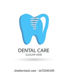 Dental clinic logo. Tooth vector template, Oral care dental and clinic symbol icon with modern design style.