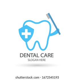 Logo de la clínica dental. Plantilla vectorial dental, símbolo dental de cuidado oral y de clínica con estilo moderno.