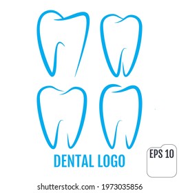 Dental clinic logos set. Dental office logo.