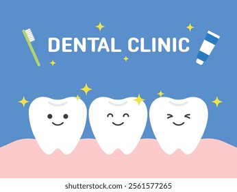 Dental, clinic, medical, hospital, dental Clinic, concept illustration. Clean teeth illustration set.