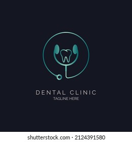 dental clinic monogram circle logo template design for brand or company and other