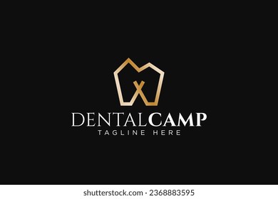 dental clinic mountain camp modern concept logo design template