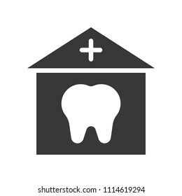 Dental clinic, dental related solid icon