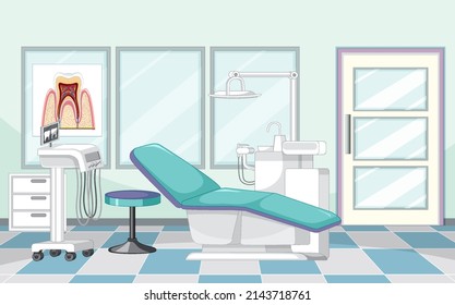 Dental Clinic Room Interior Illustration