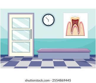 Dental clinic room interior vector illustration