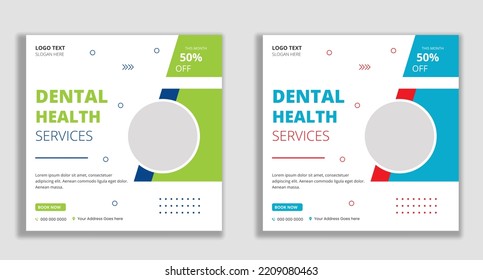 Dental Clinic Services Social Media Post Banner Template