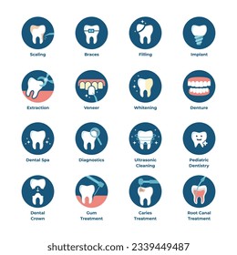 dental clinic services symbol collection