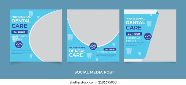 Dental Clinic For Social Media Post Template Design