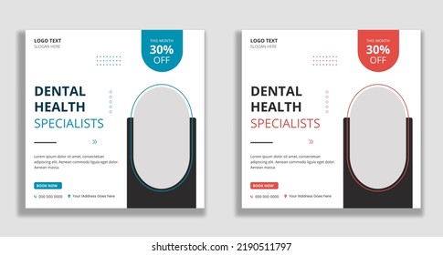 Dental clinic social media post banner template