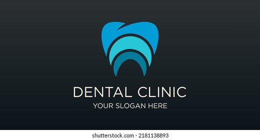 dental clinic tooth logo design vector illustration.