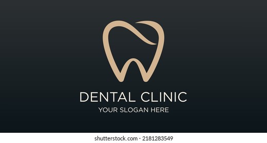 dental clinic tooth logo design vector illustration.