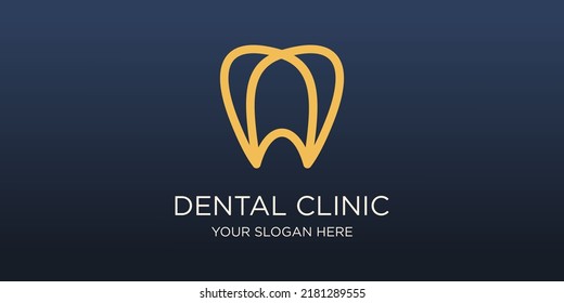 dental clinic tooth logo design vector illustration.