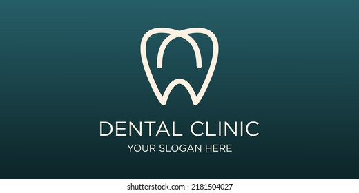 dental clinic tooth logo design vector illustration.