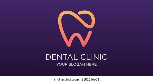 dental clinic tooth logo design vector illustration.