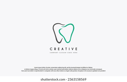 ilustración vectorial del diseño del logotipo dental de la clínica dental. Icono dental. Usable para logotipos de empresas y servicios de salud, aislado en un fondo oscuro