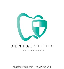 dental clinic tooth logo design vector illustration.