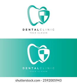 dental clinic tooth logo design vector illustration.