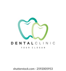 dental clinic tooth logo design vector illustration.