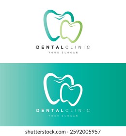 dental clinic tooth logo design vector illustration.