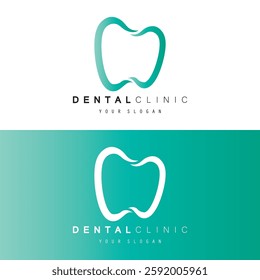 dental clinic tooth logo design vector illustration.