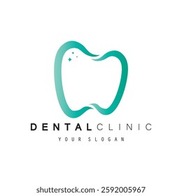 dental clinic tooth logo design vector illustration.