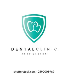 dental clinic tooth logo design vector illustration.