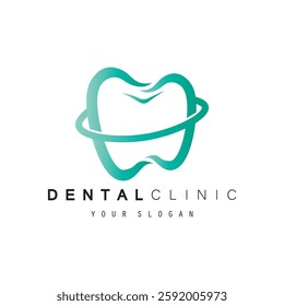 dental clinic tooth logo design vector illustration.