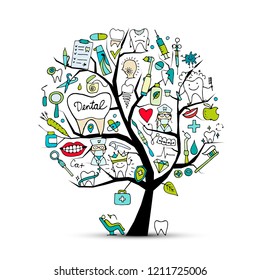 Dental clinic tree, sketch for your design
