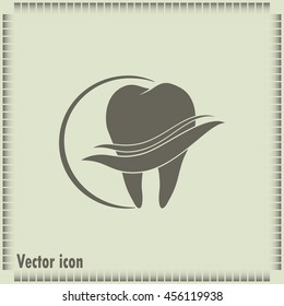 Dental clinic vector icon. Tooth icon