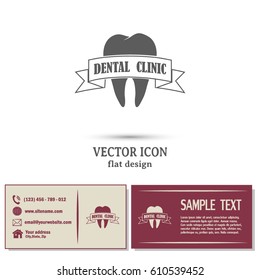 Dental clinic vector icon. Tooth icon