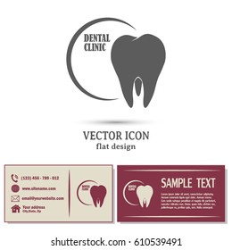 Dental clinic vector icon. Tooth icon