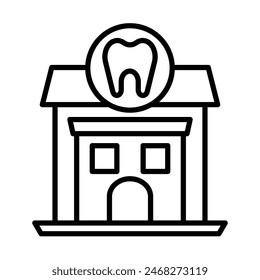 Línea de Vector de la clínica dental Icon Design